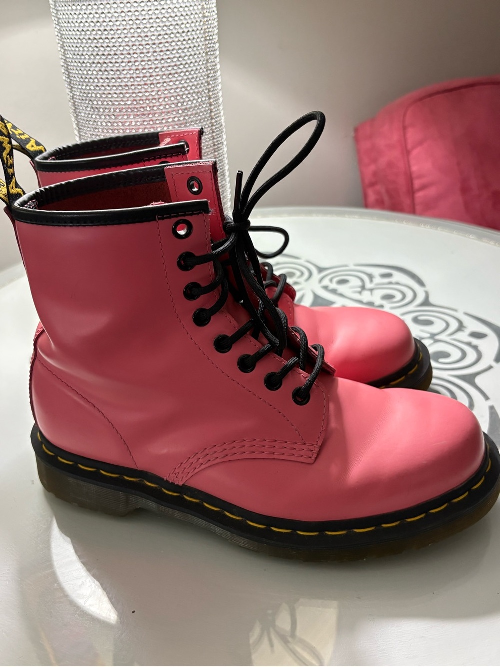 Dr. Martens 1460 Pink Leather Combat Boots Women’s US 8 UK 6 EU 39